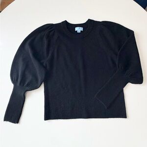 CeCe Black Puff Sleeve Sweater